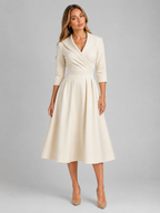 Satin Feel Wrap Midi Dress Wedding Guest