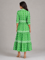 Robe midi imprimé chaîne pour femme été