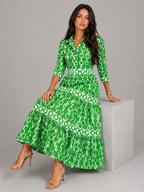 Robe midi imprimé chaîne pour femme été