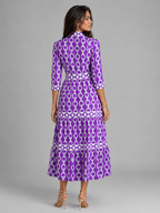 Robe midi imprimé chaîne pour femme été
