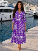 Vestido midi con estampado de cadenas para mujer verano