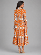 Vestido midi con estampado de cadenas para mujer verano