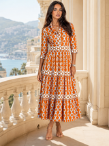 Vestido midi con estampado de cadenas para mujer verano
