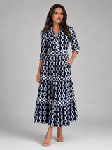 Vestido midi con estampado de cadenas para mujer verano