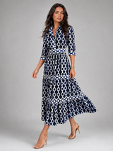 Vestido midi con estampado de cadenas para mujer verano