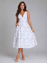 Vestido midi floral de verano para mujer