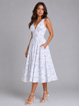 Vestido midi floral de verano para mujer