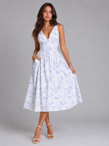 Vestido midi floral de verano para mujer
