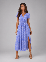 Robe longue manches papillon fleurie été femme