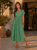 Robe longue manches papillon fleurie été femme
