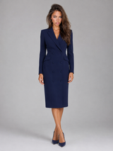 Robe midi blazer croisé cocktail femme
