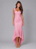 Ruched Lace Bodycon Midi Dress Cocktail Women
