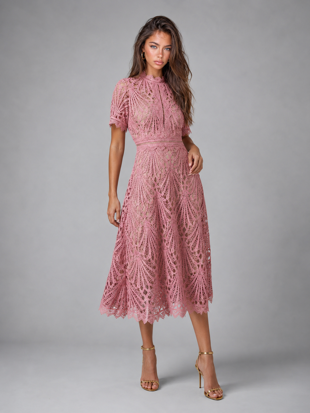 high neck a line midi dress Lace Cocktail Women Backless Prom Dresses Backless black-prom-dresses Size:US14W this elegant dress pairs