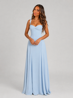 Chiffon Sweetheart Lace-Up Maxi Dress Wedding Guest
