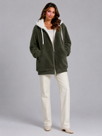Doudoune à capuche doublée sherpa pour femme