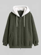 Doudoune à capuche doublée sherpa pour femme