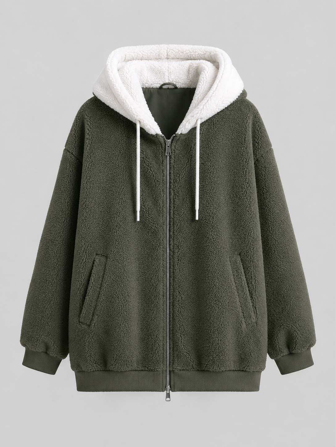 Doudoune à capuche doublée sherpa pour femme