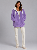 Doudoune à capuche doublée sherpa pour femme