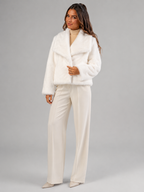 Cropped faux fur jacket – cropped cut detail – Nude & Nero