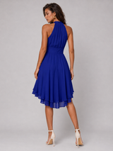 Robe à col halter style chiffon pour invité de mariage