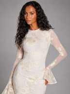 Robe mini moulante florale pour cocktail femme