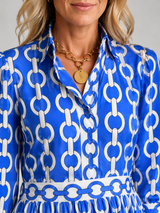 Women’s Chain Print Midi Dress – Flattering Relaxed Fit
