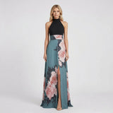 Women's Floral Maxi Dress – Sleeveless Silhouette