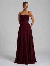 Women’s Floral Maxi Dress – Sculpted Silhouette