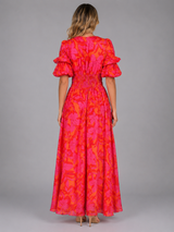 Women’s Floral Puff Sleeve Maxi Dress – Summer Occasion Style
