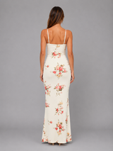 Women's Floral Satin Feel Maxi Dress – Elegant Occasion Style