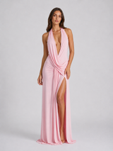 Women’s Halterneck Maxi Dress – Backless Evening Gown