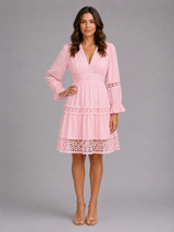 Women’s Lace Trim Midi Dress – Summer Occasion Style