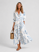 Women’s Printed Shirt Dress – Relaxed Flattering Fit