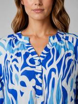 Long sleeve relaxed print maxi summer dress