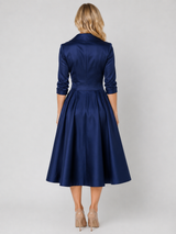 Women’s Satin Feel Midi Dress – Elegant Wrap Style