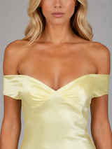 Women’s Satin Feel Off Shoulder Maxi Dress – Wedding Guest Gown