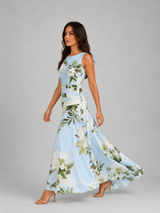Floral maxi dress with defined waist