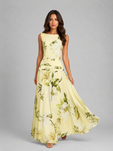 Floral wedding guest maxi dress for women