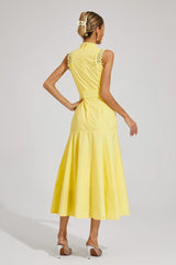 Women's Sleeveless Lace Midi Dress – Elegant Silhouette