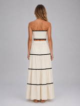 Ric rac trim crop top and maxi skirt set