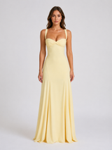 Women’s Sweetheart Neck Maxi Dress – Wedding Guest Gown