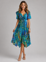 Women’s V-Neck Summer Dress – Flowing Silhouette
