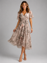 Women’s V-Neck Summer Dress – Flowing Silhouette