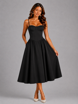 Vestido midi con corsé para eventos de verano e invitadas de boda - Estilo para ocasiones
